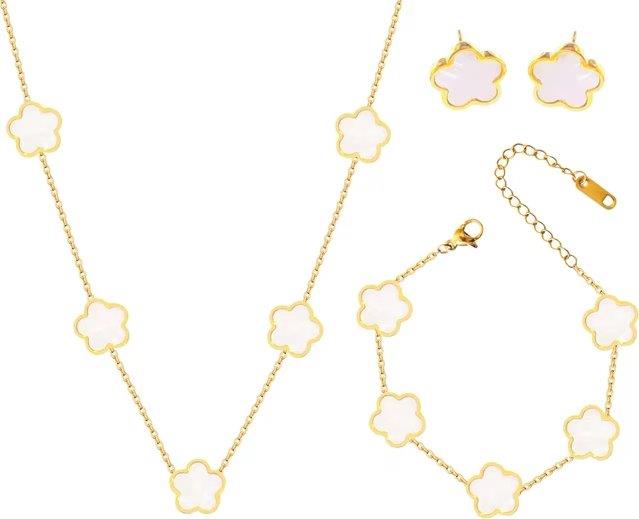 3 Piece Clover Set Gold/White