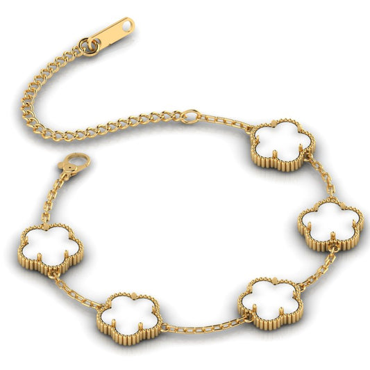 Clover Bracelet Gold/White