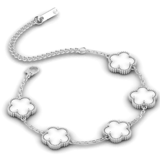 Clover Bracelet Silver/White