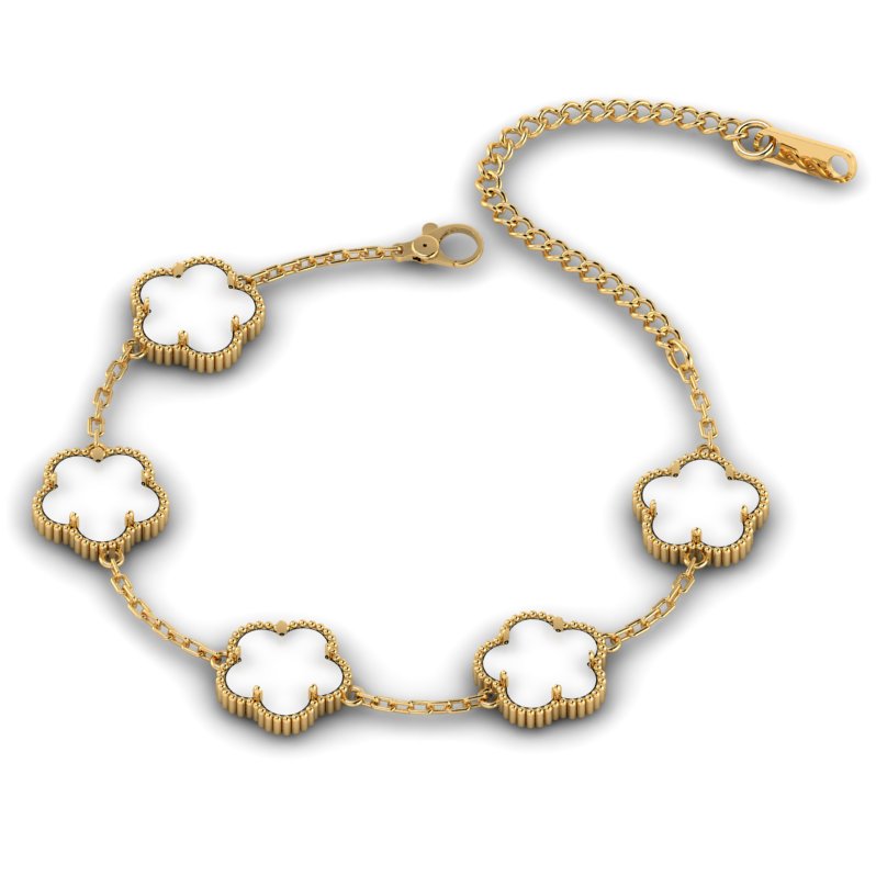 Clover Bracelet Gold/White
