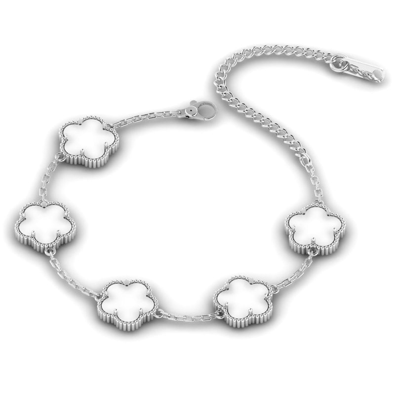 Clover Bracelet Silver/White