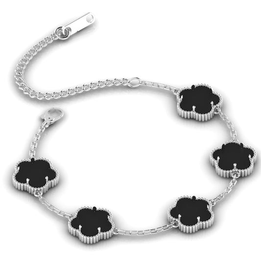 Clover Bracelet Silver/Black