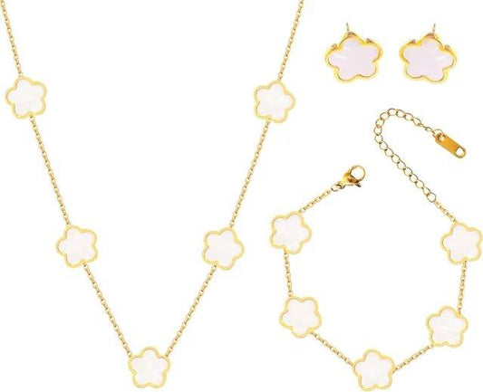 3 Piece Clover Set Gold/White