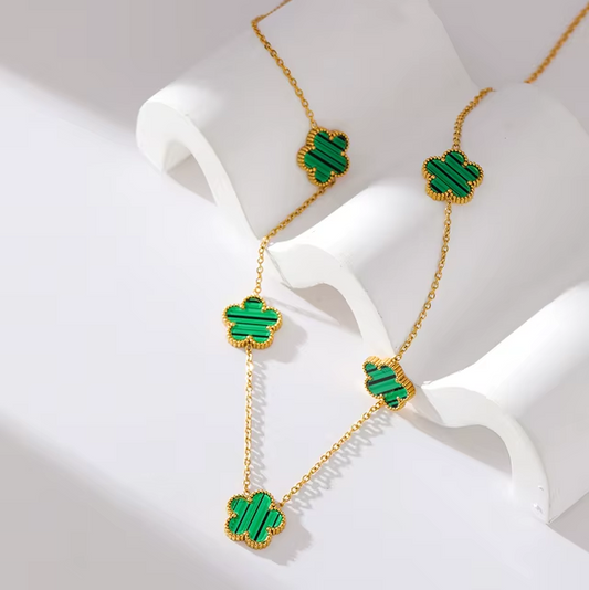 Clover Necklace Gold / Green