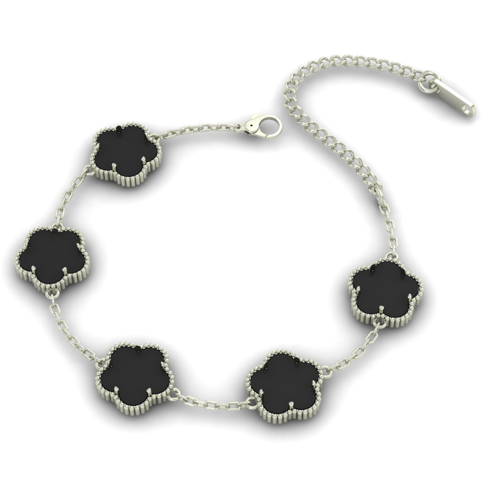 Clover Bracelet Silver/Black